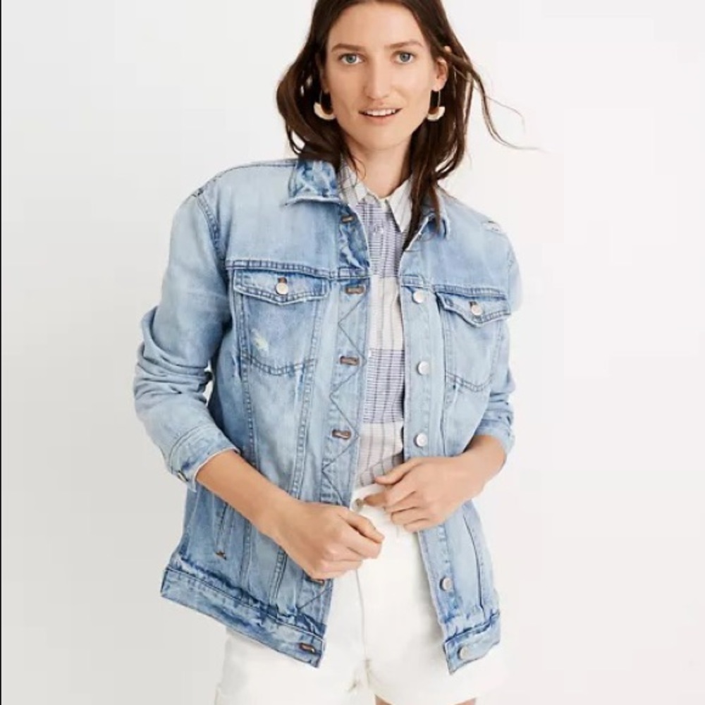 The Oversized Jean Jacket in Junction Wash: Distressed Edition